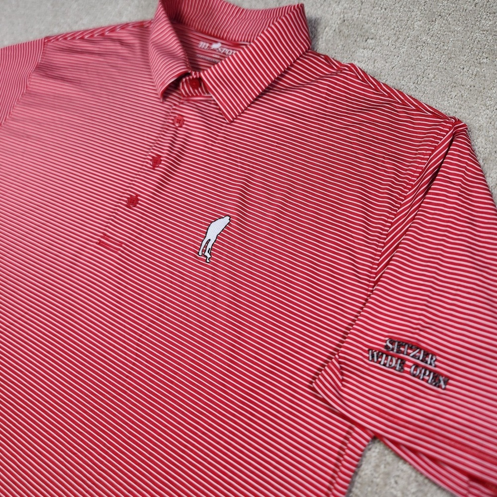 HL SPORT Golf Polo Shirt Men Large Setzer Wide Open Forsyth Performance Luxury